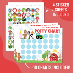 Toddler uses Hadley Designs potty chart during bathroom routine