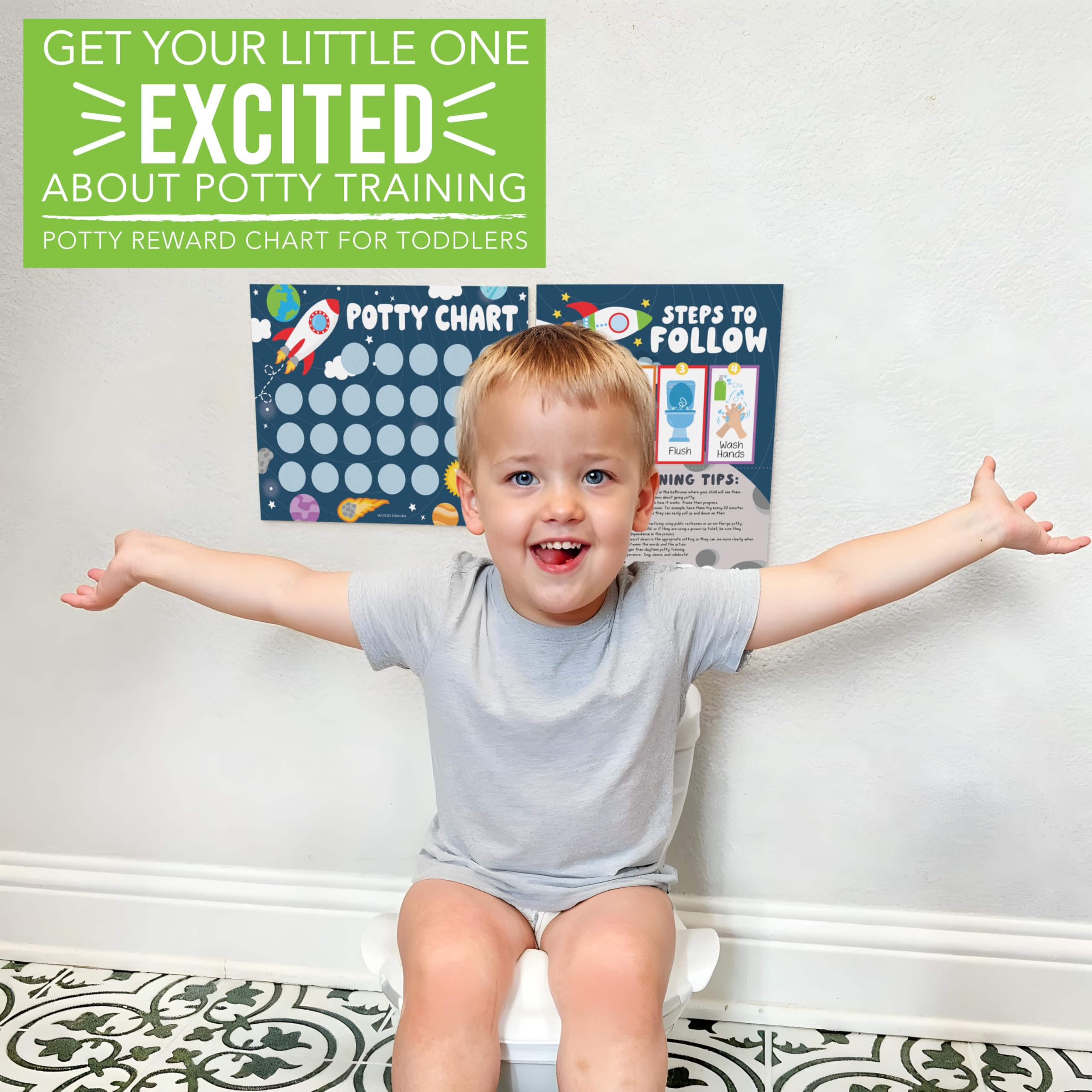 Hadley Designs reward chart poster showing progress and motivation for potty training