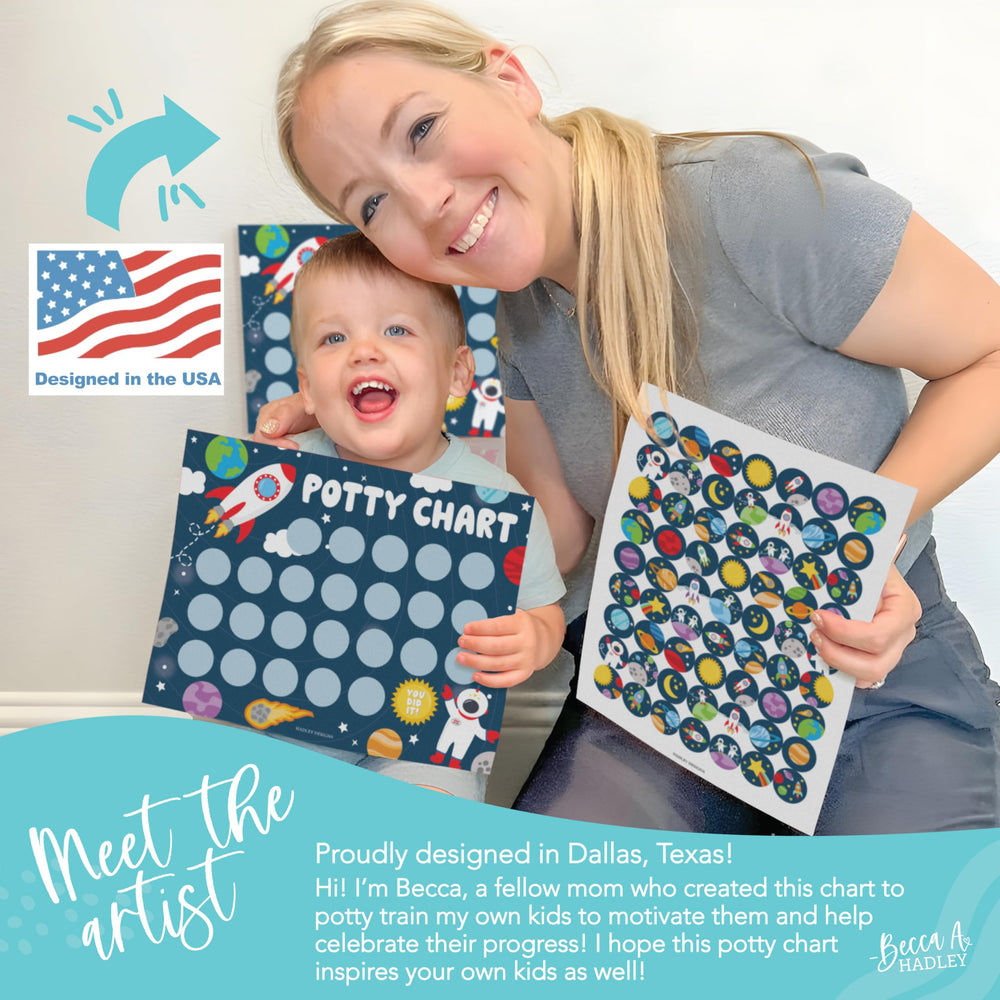 Hadley Designs potty chart for toddlers boy with space planets design encourages progress
