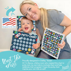 Hadley Designs potty chart for toddlers boy with space planets design encourages progress