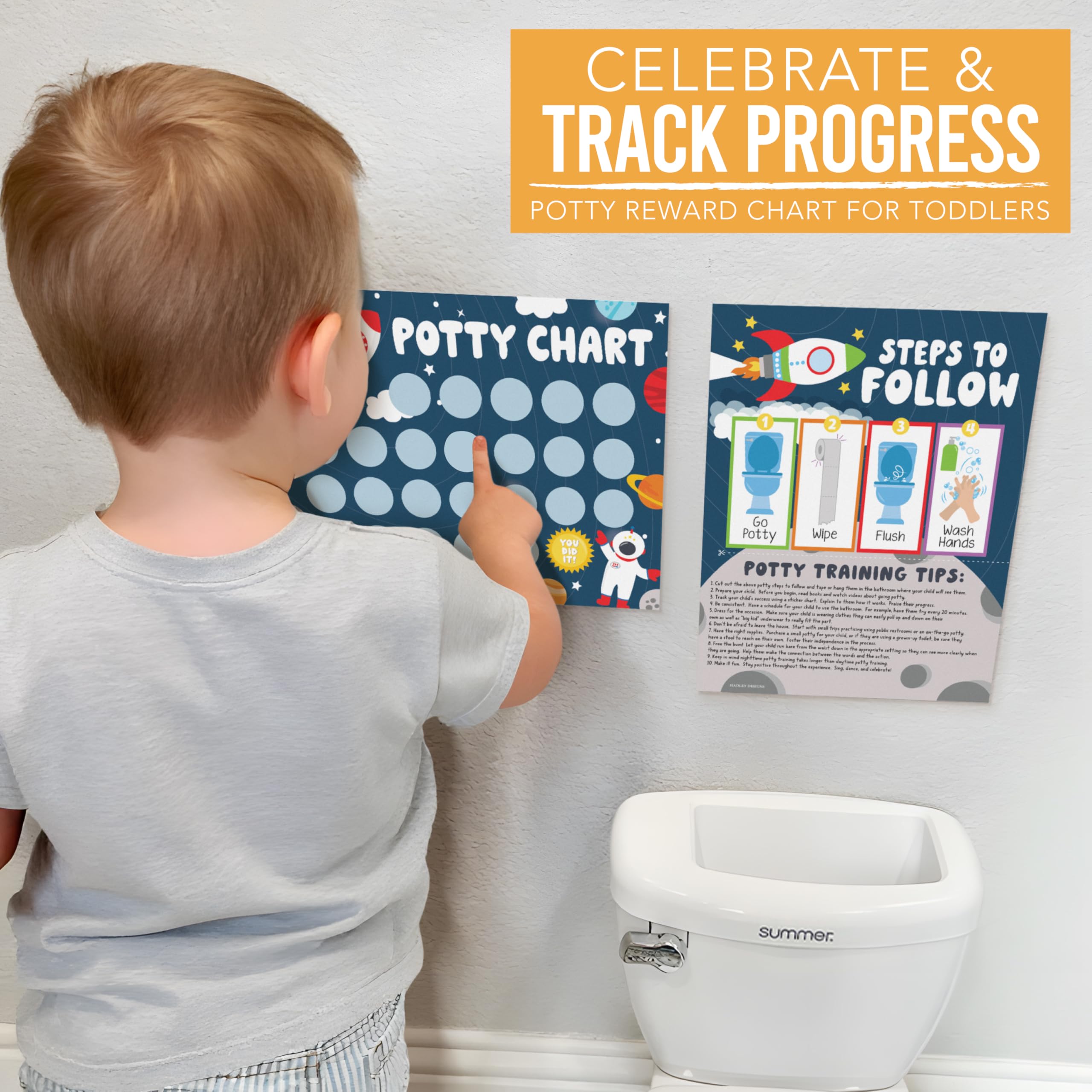 Hadley Designs space theme starter set for toddler potty training