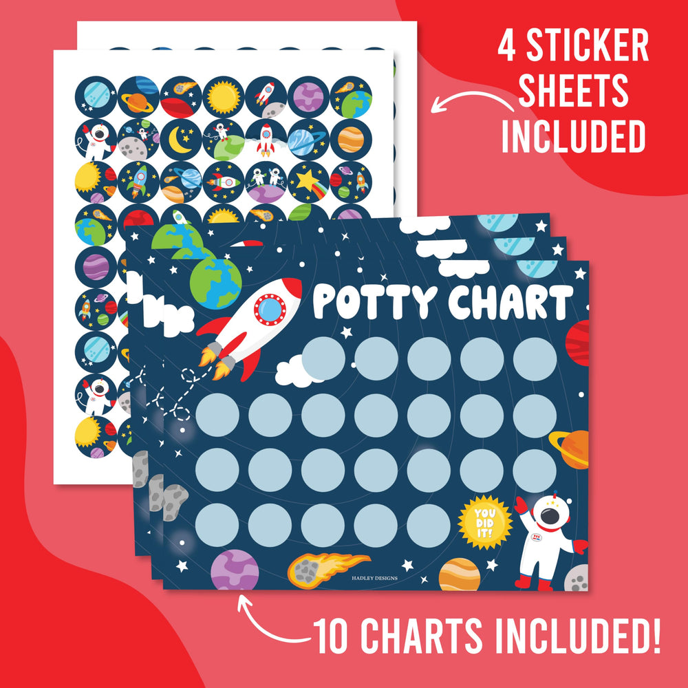 Hadley Designs sticker sheets for potty chart set with sixty-three stickers per sheet