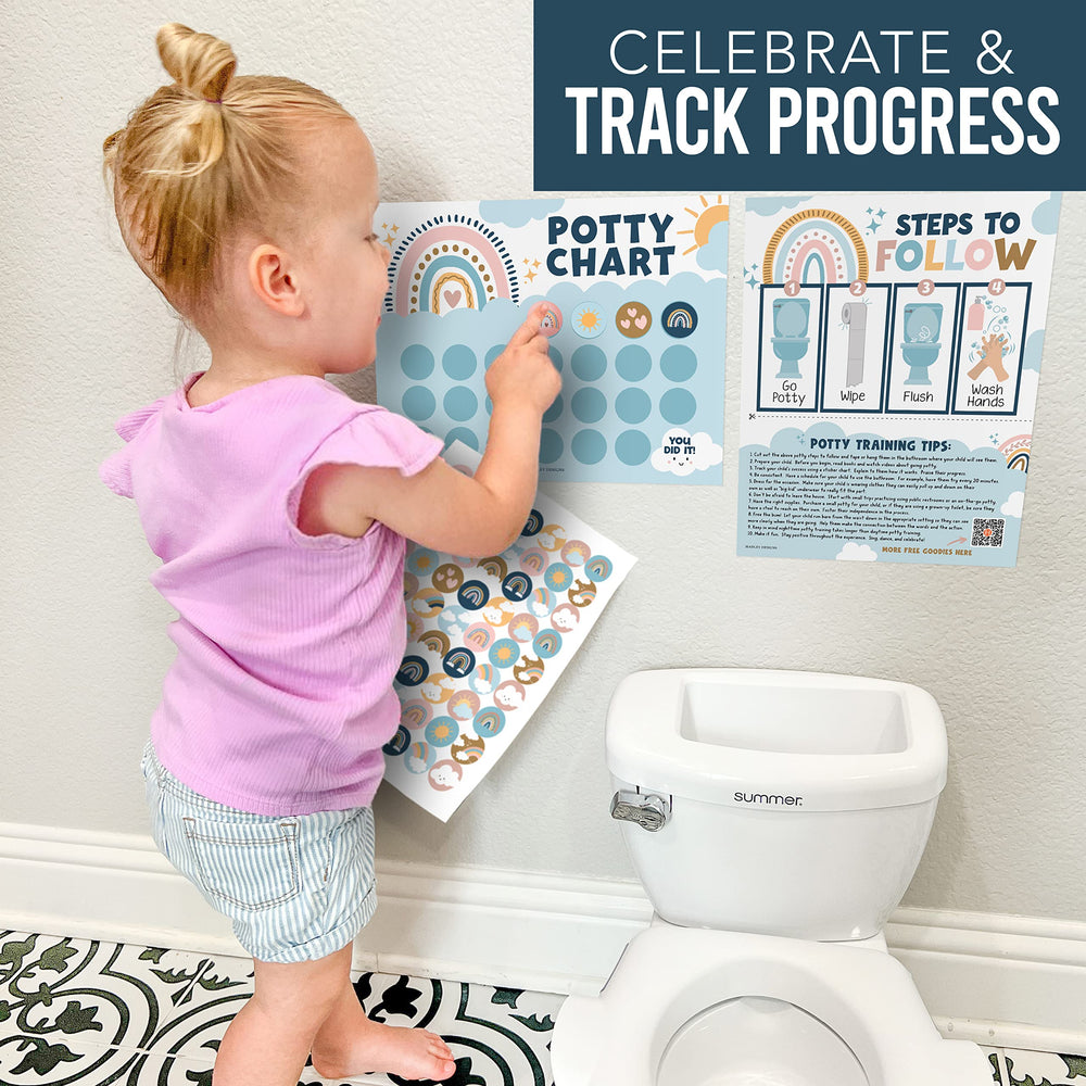 Hadley Designs toilet-success prompts guide toddlers toward independence