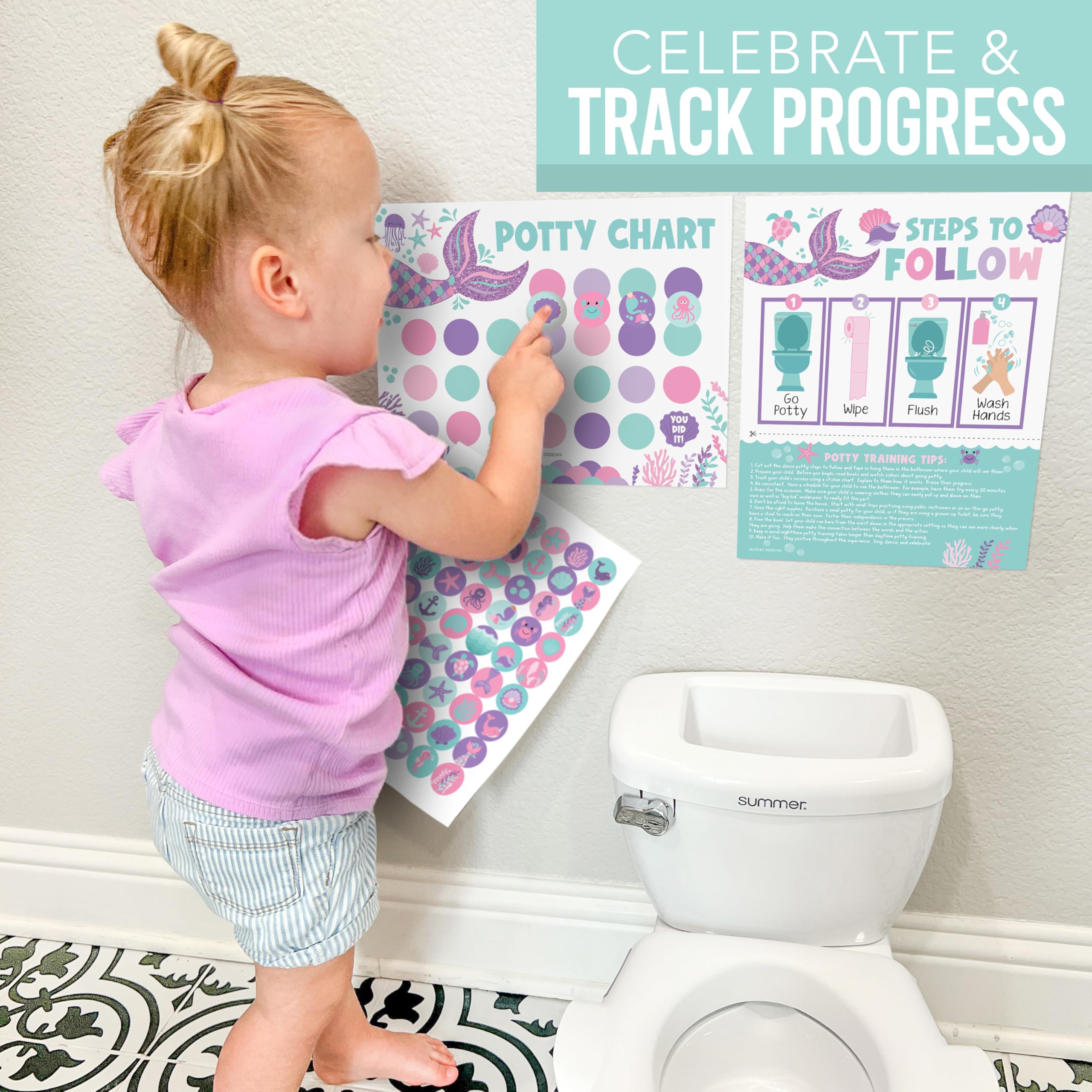Hadley Designs USA-designed potty chart emphasizes quality and clarity.