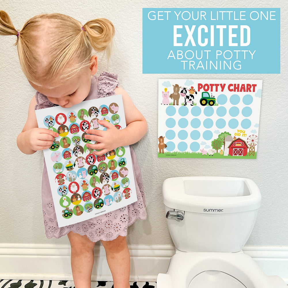 Hadley Designs chart displayed on bathroom wall for quick reference