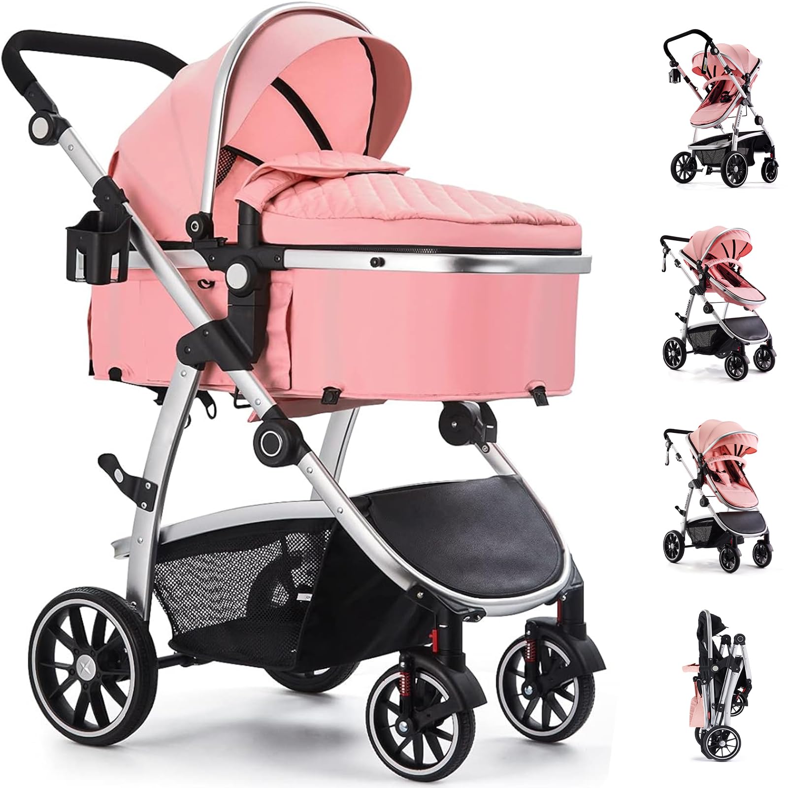 Hagaday baby stroller with 2-in-1 reversible seat for parent-child interaction.
