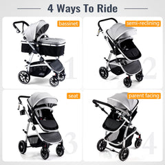 Hagaday stroller suspension wheels cushion bumps for a smoother outing.
