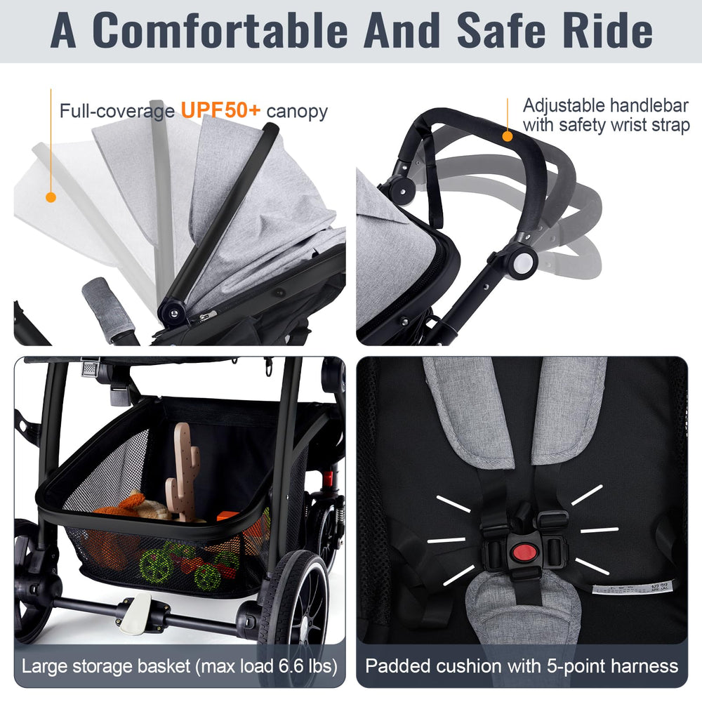 Hagaday spacious under-seat storage basket for baby and parent essentials.