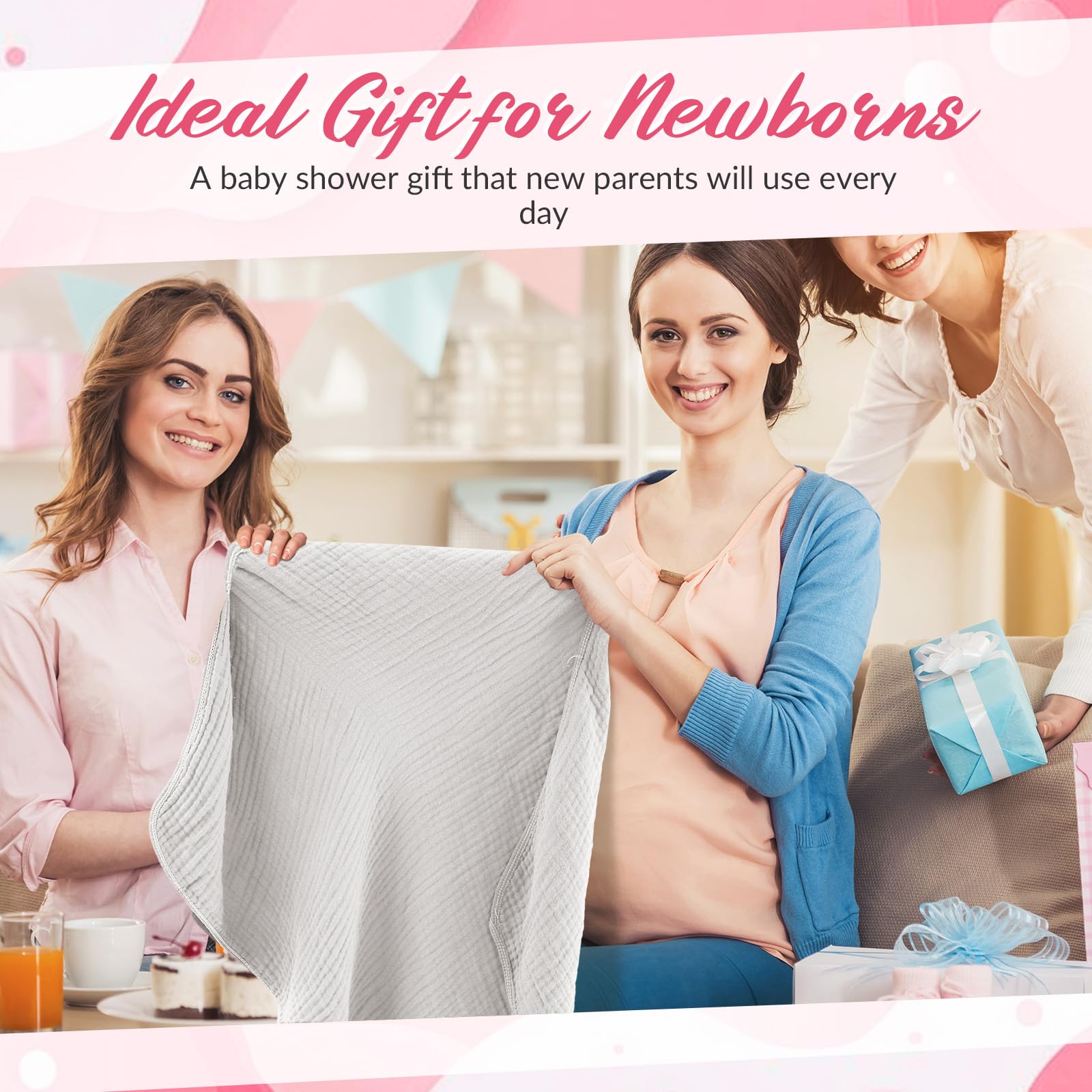 Hahafelt white baby bib keeps outfits dry during feeding and drool