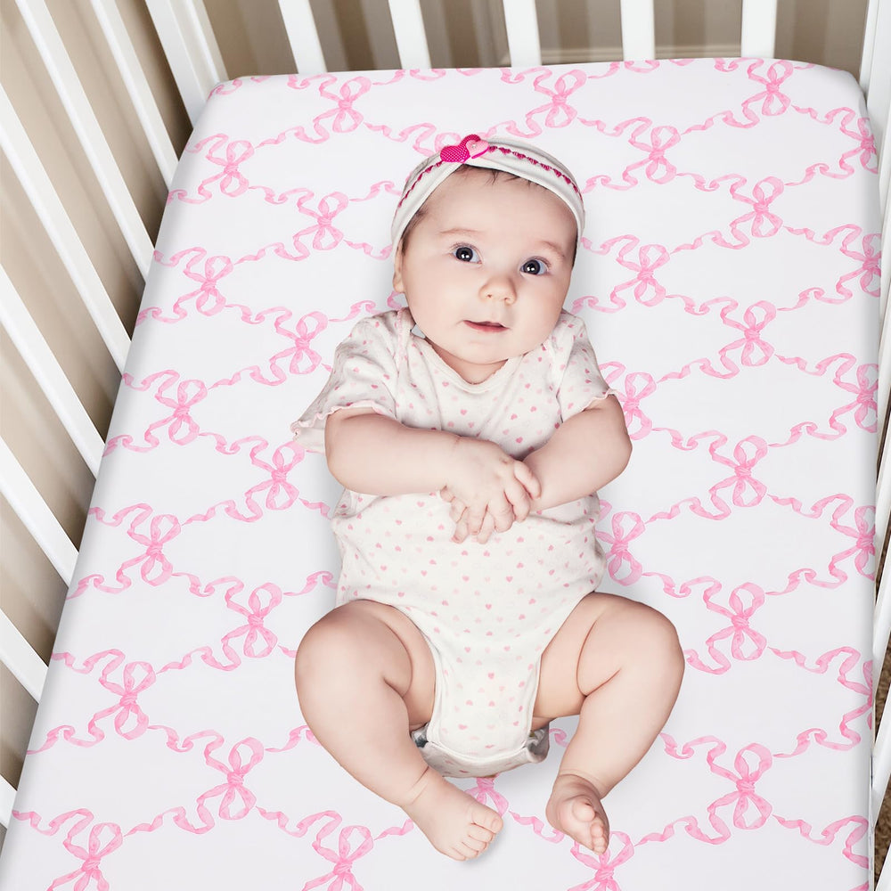 Hahafelt Coquette pink bow fabric texture, skin-friendly polyester