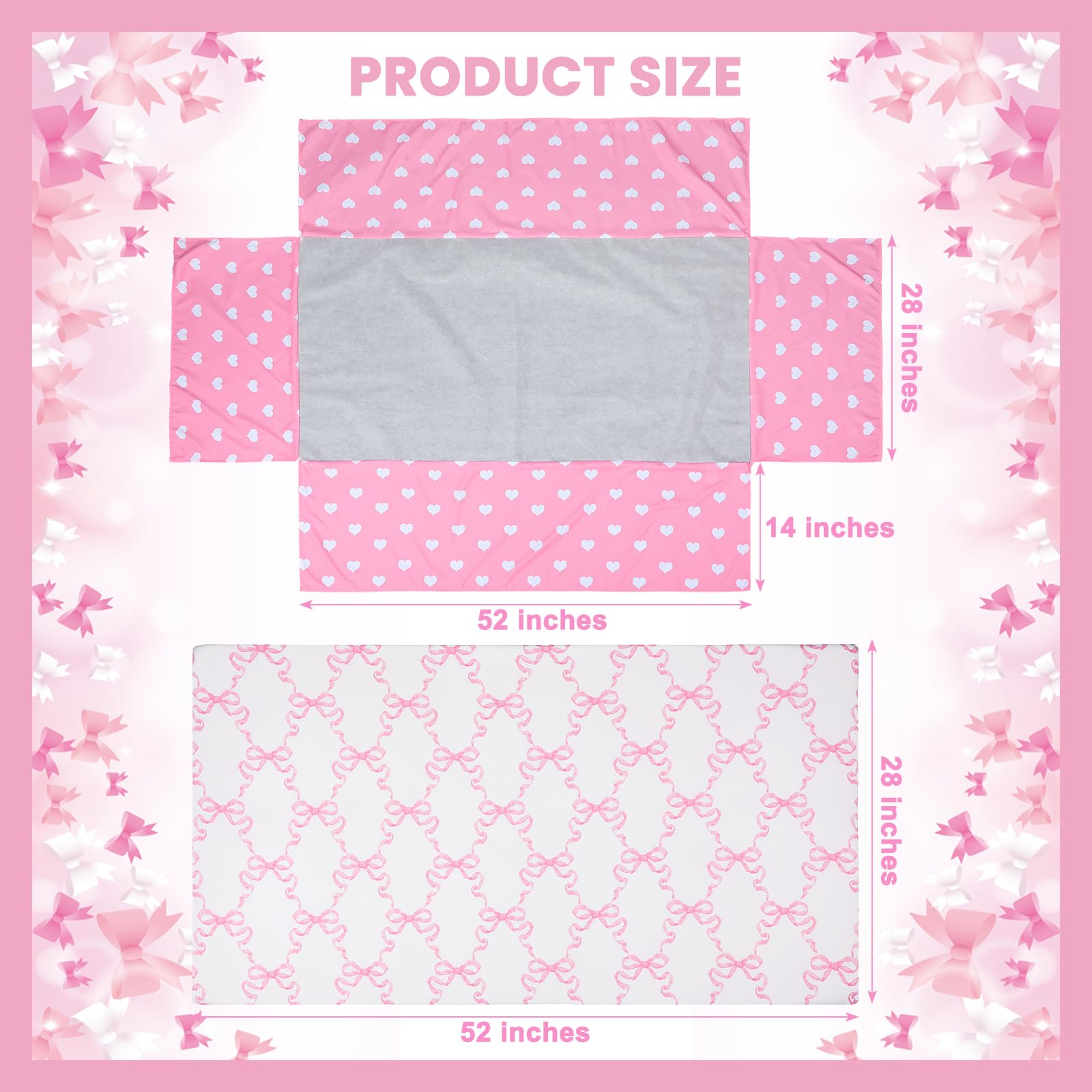 Hahafelt Coquette pink bow nursery decor scene in a crib area