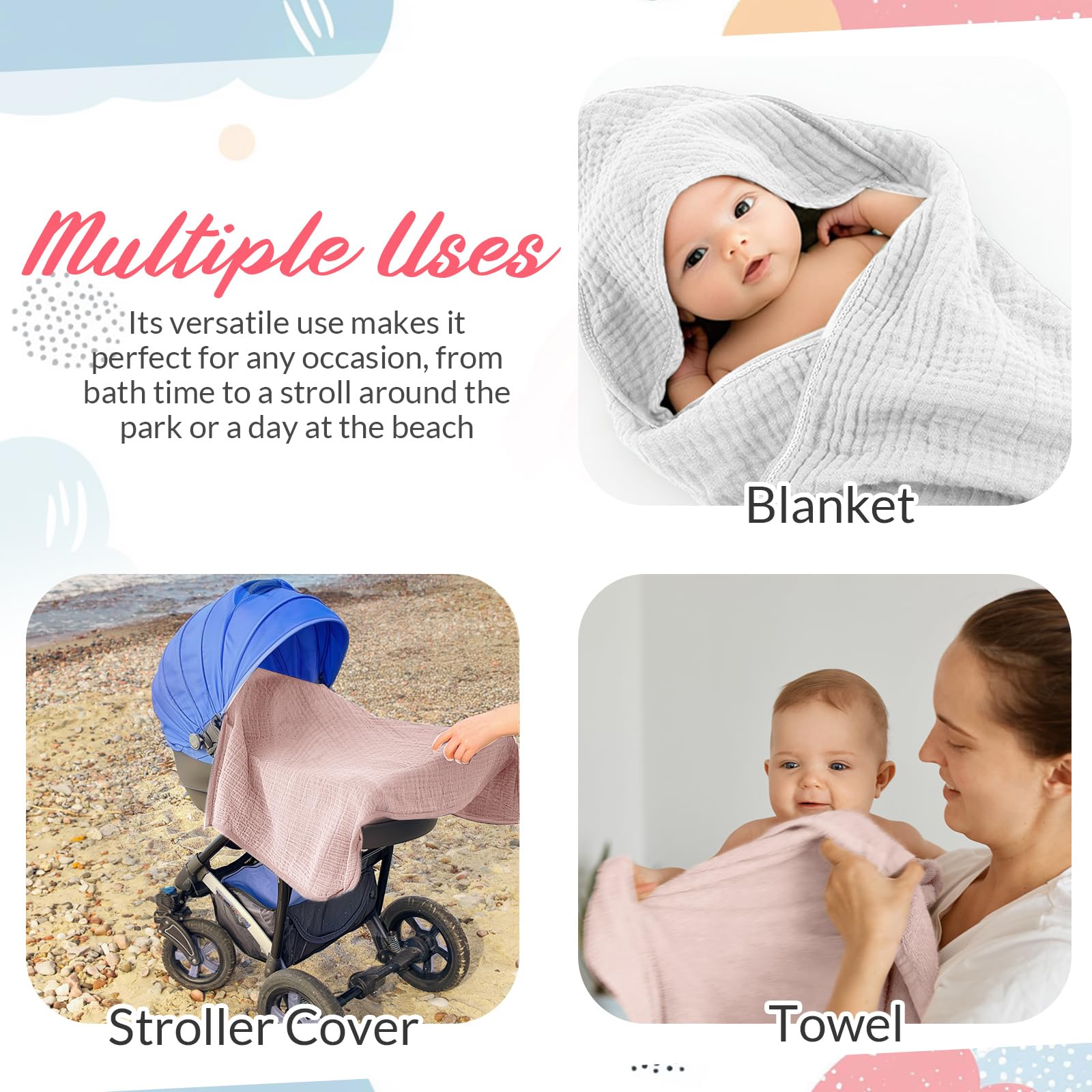 Hahafelt pink muslin bib protects clothes during drool sessions.