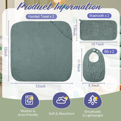 Hahafelt gray hooded towel offering soft after-bath warmth.