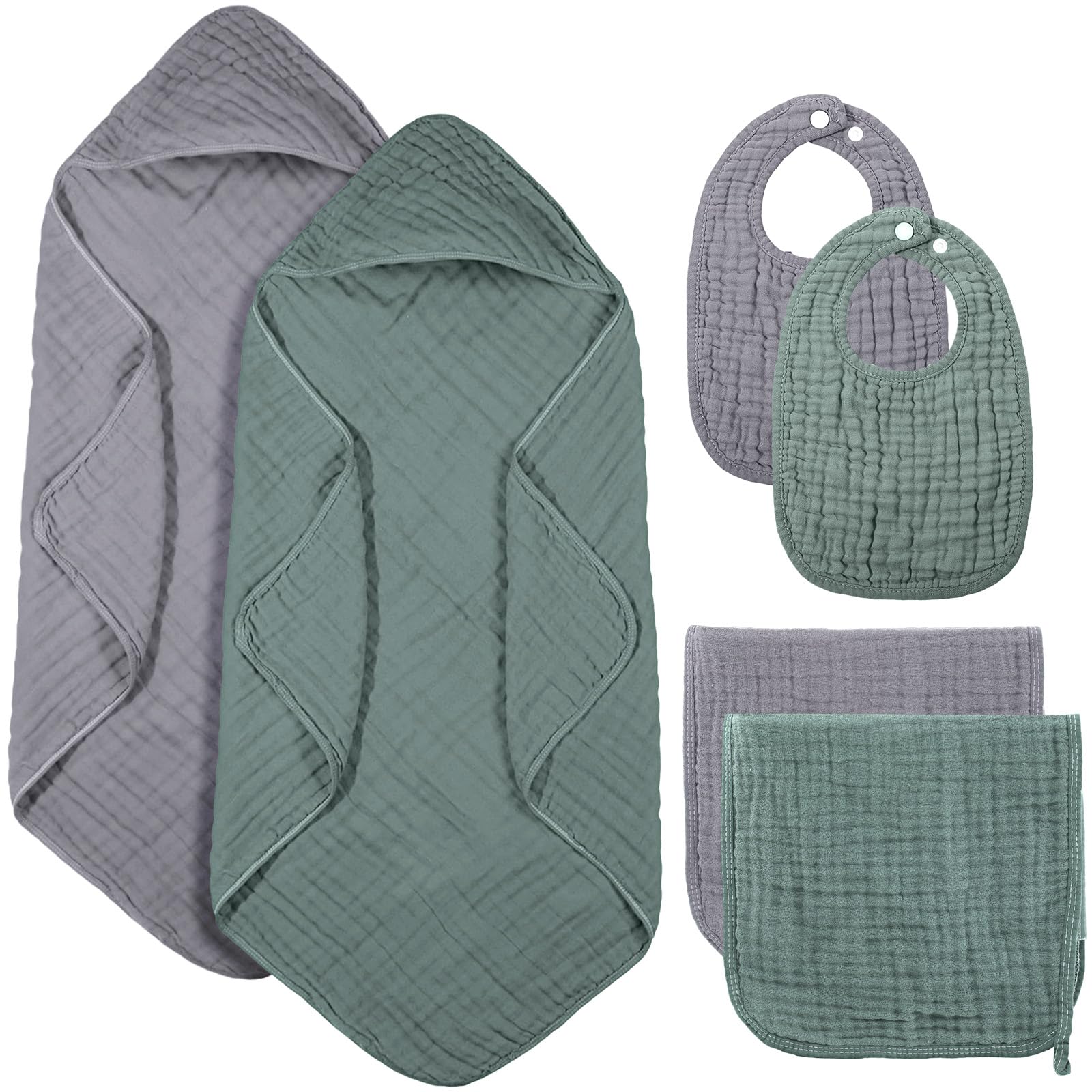 Hahafelt green hooded towel ready for gentle bath warmth and absorption.