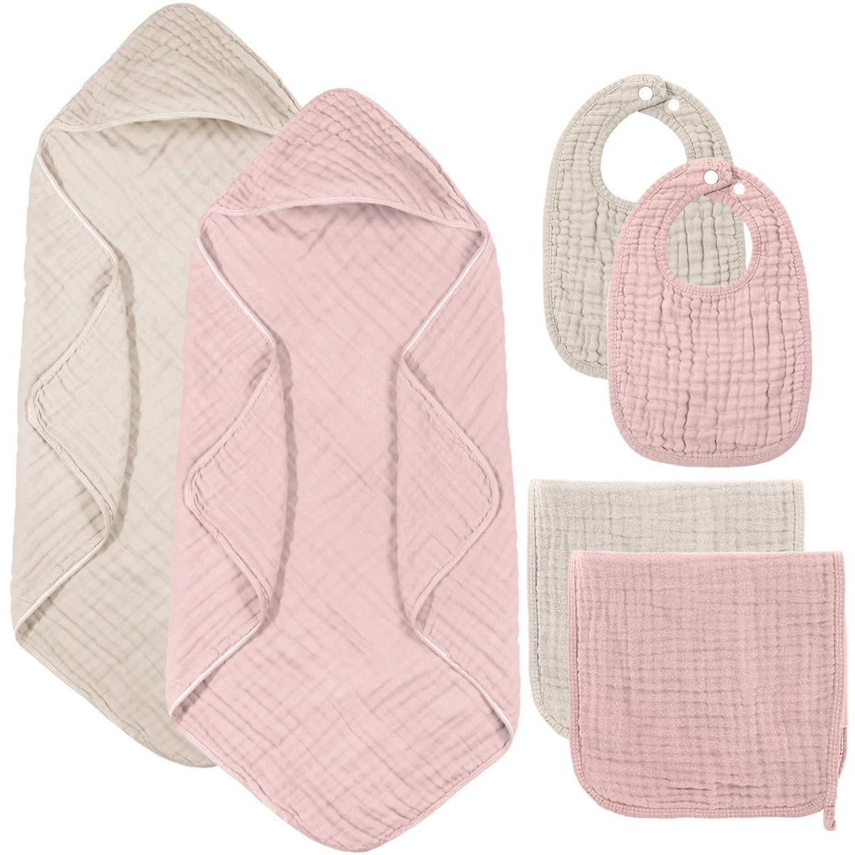 Hahafelt muslin hooded towel light green keeps baby warm and dry.