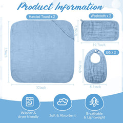 Hahafelt blue washcloth for gentle newborn cleansing