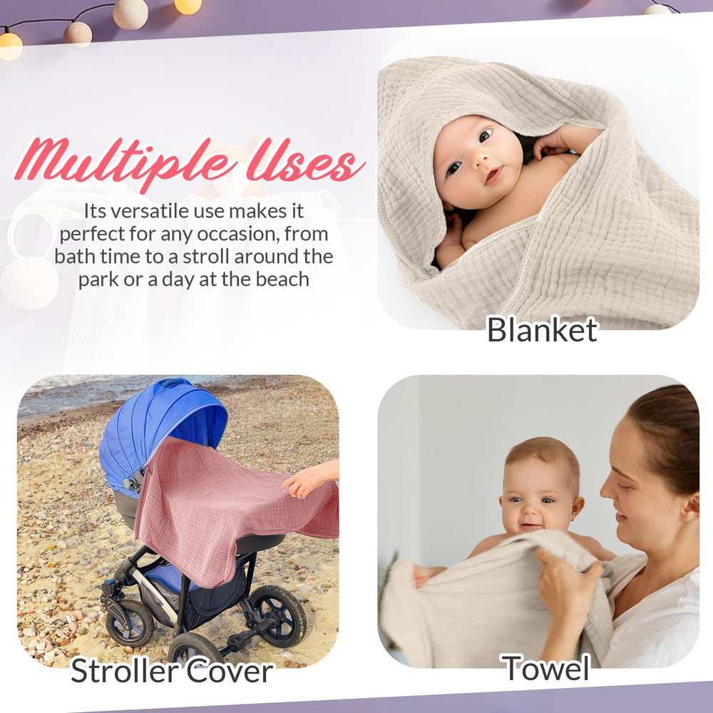 Hahafelt brown muslin washcloth, versatile care accessory for babies.