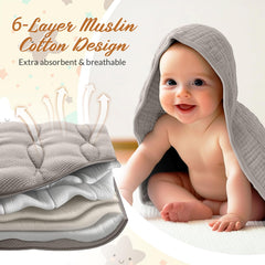 Hahafelt muslin washcloth set, ultra-soft for delicate skin.