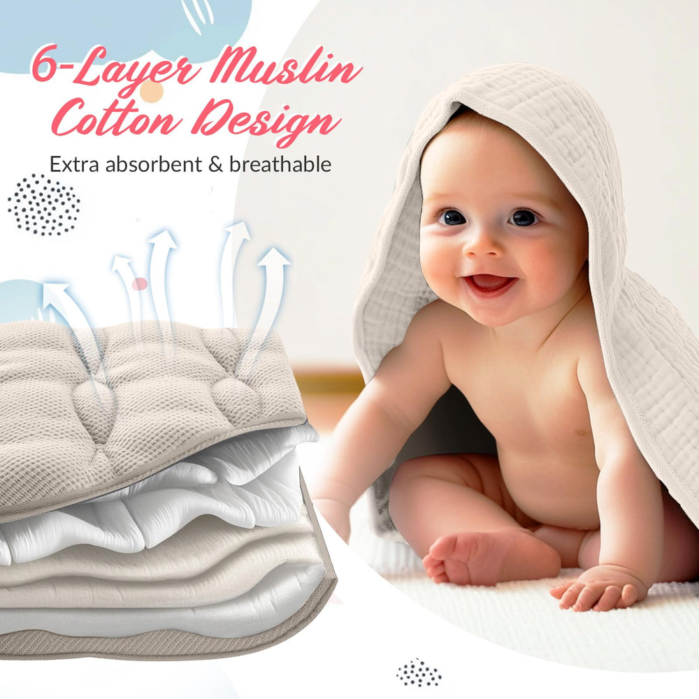 Hahafelt muslin washcloths are soft and absorbent for cleansing.