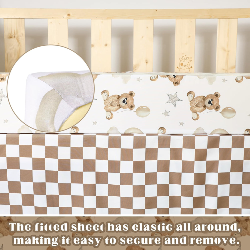 Hahafelt neutral nursery decor bedding harmonizes with any crib
