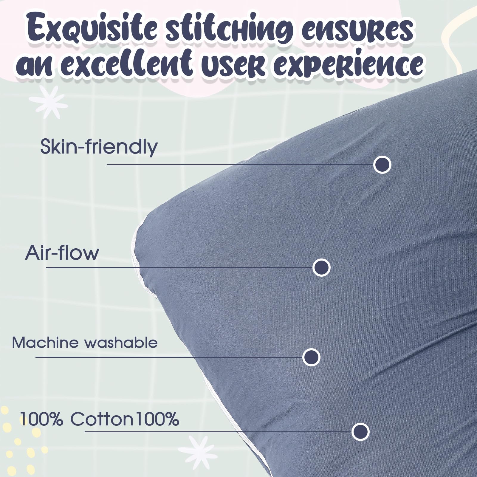 Hahafelt pillow cover with secure zipper and durable stitching.