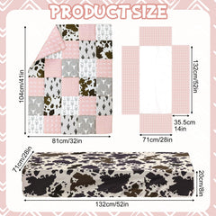 Hahafelt pink gray western crib sheet with secure elastic fit
