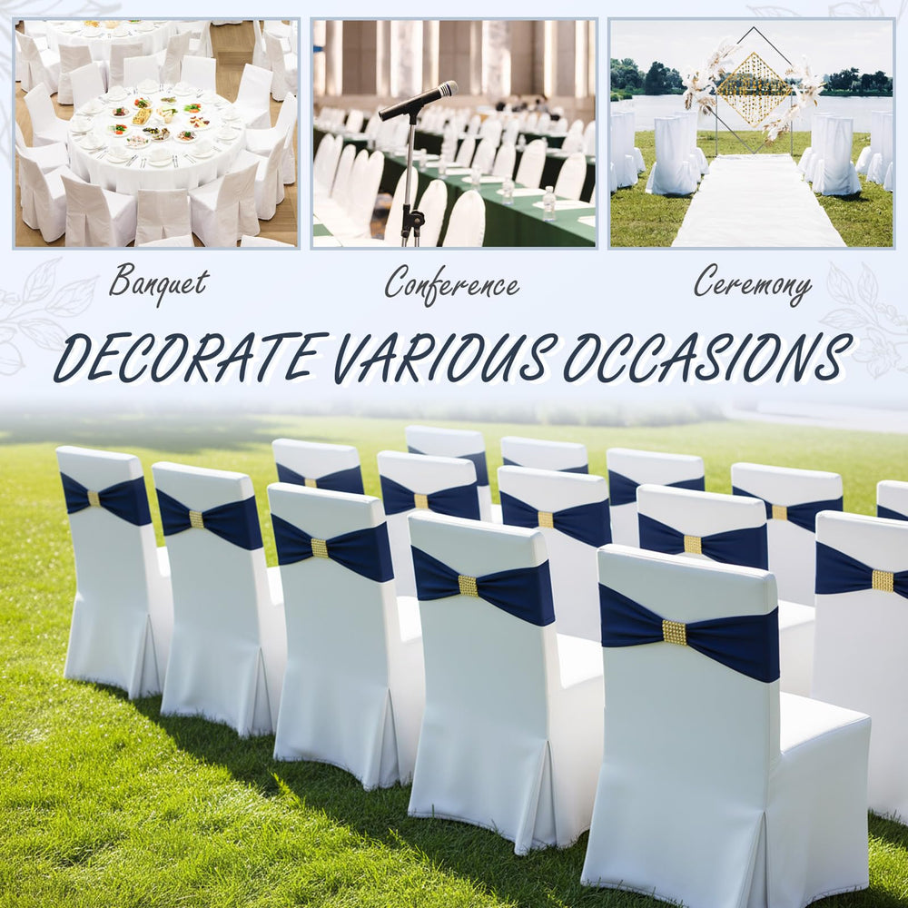 Hahafelt reusable chair sashes are durable and easy to clean.