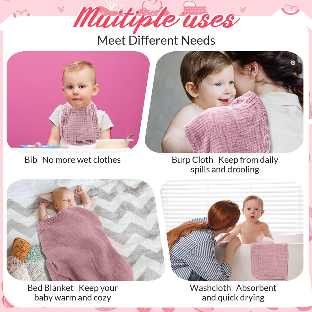 Hahafelt rose bib, practical daily accessory for feeding and mess cleanup