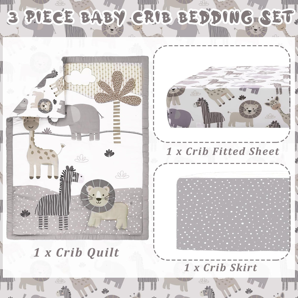 Hahafelt safari crib sheet secures a snug, wrinkle-free sleep space