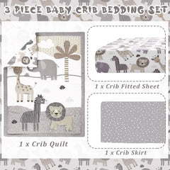 Hahafelt safari crib sheet secures a snug, wrinkle-free sleep space