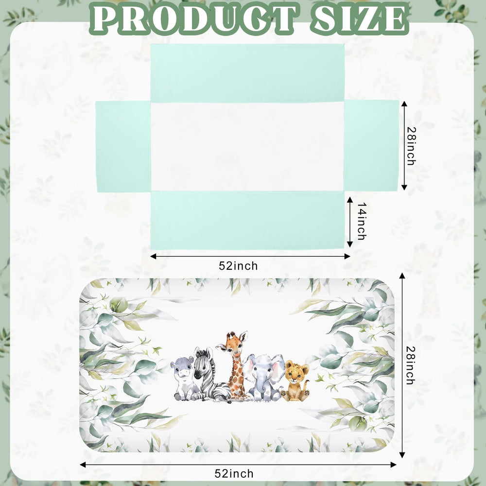 Hahafelt safari animals crib skirt with 14 inch drop framing