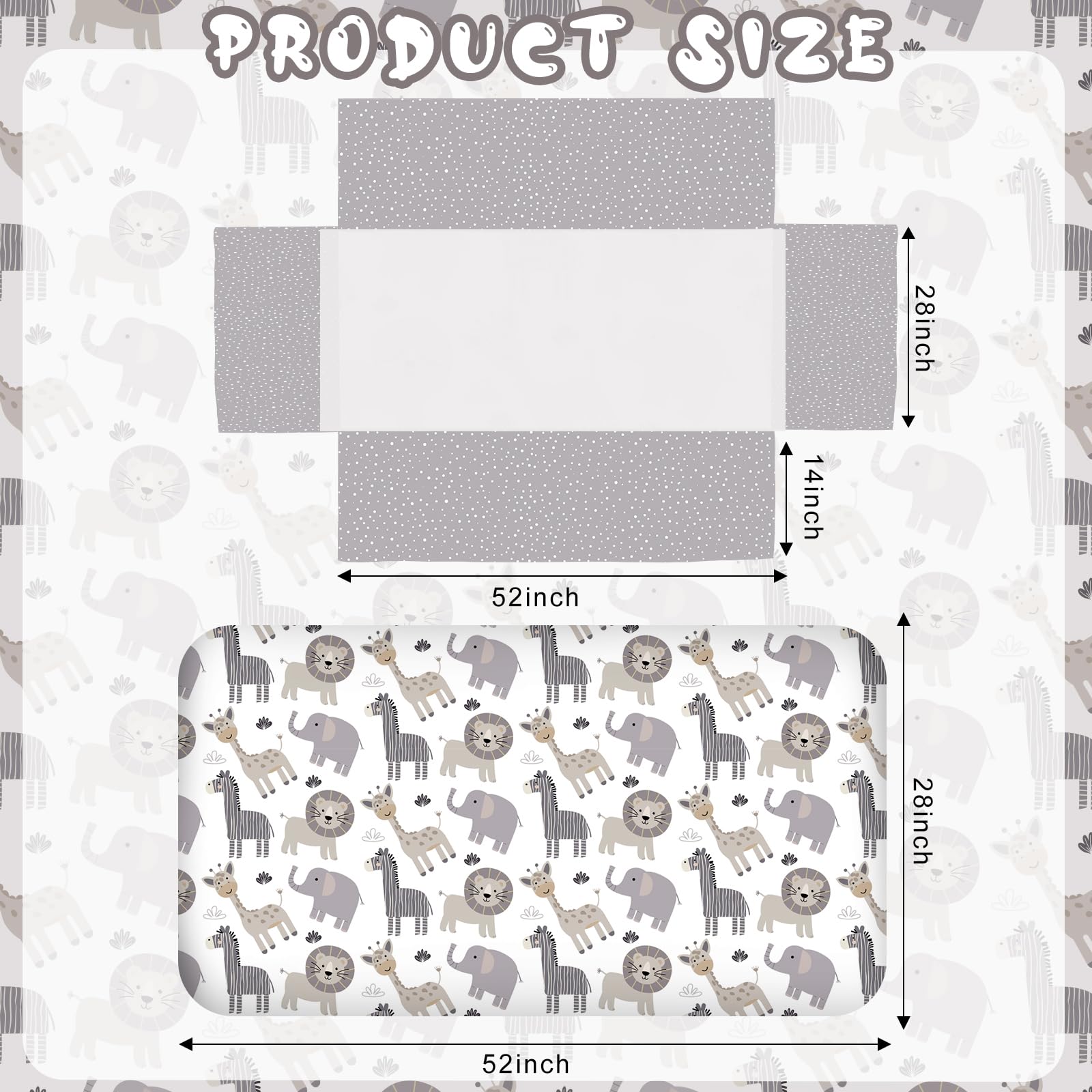 Hahafelt safari-animals crib skirt completes a neutral, stylish nursery