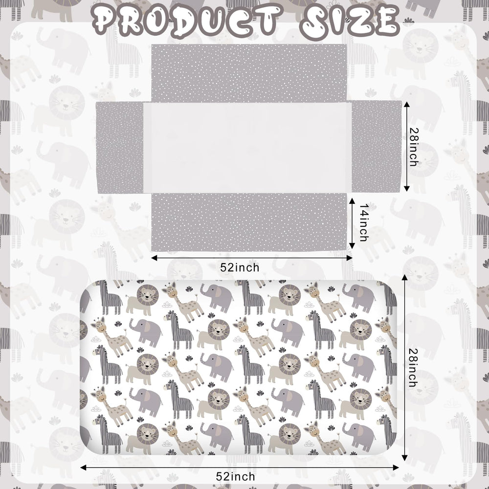 Hahafelt safari-animals crib skirt completes a neutral, stylish nursery