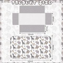 Hahafelt safari-animals crib skirt completes a neutral, stylish nursery