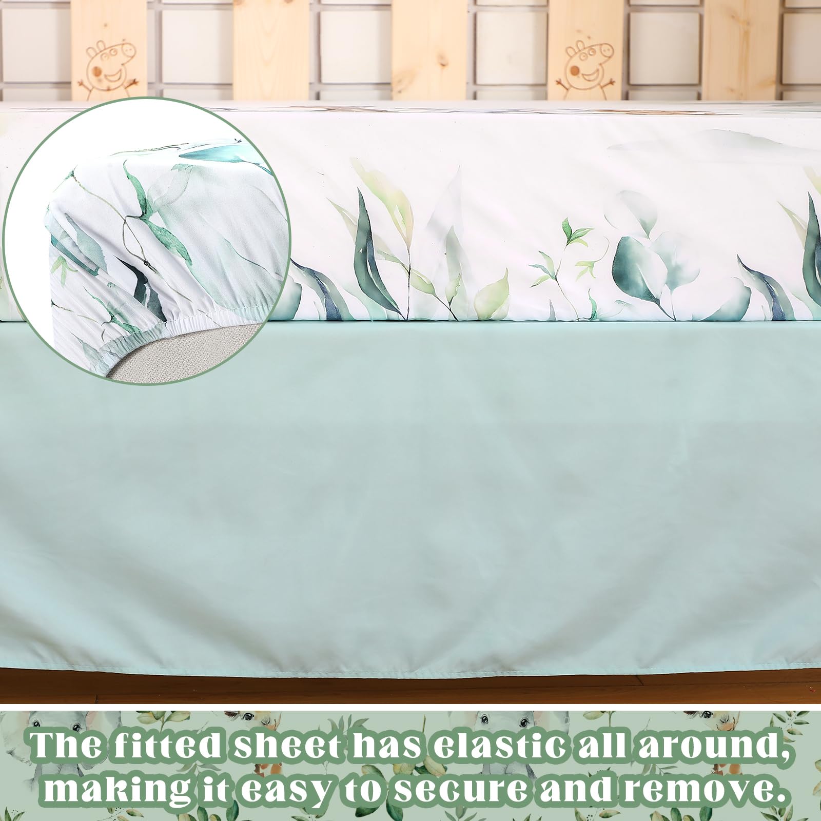 Hahafelt safari leaves pattern enhances calm baby space