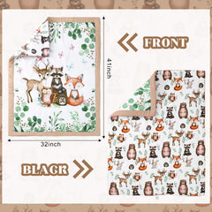 Hahafelt safari crib quilt back shows playful pattern for visual stimulation.