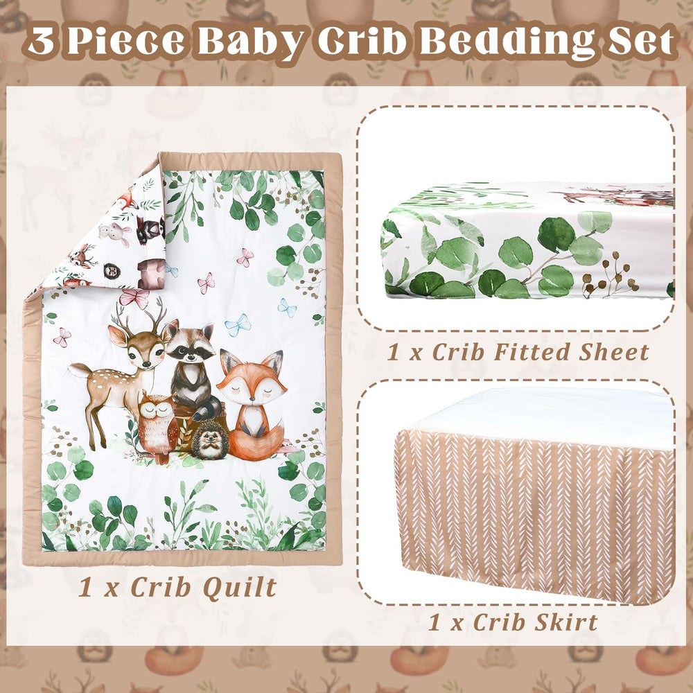 Hahafelt safari crib skirt highlights neat edges for tidy nursery decor.