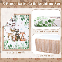 Hahafelt safari crib skirt highlights neat edges for tidy nursery decor.