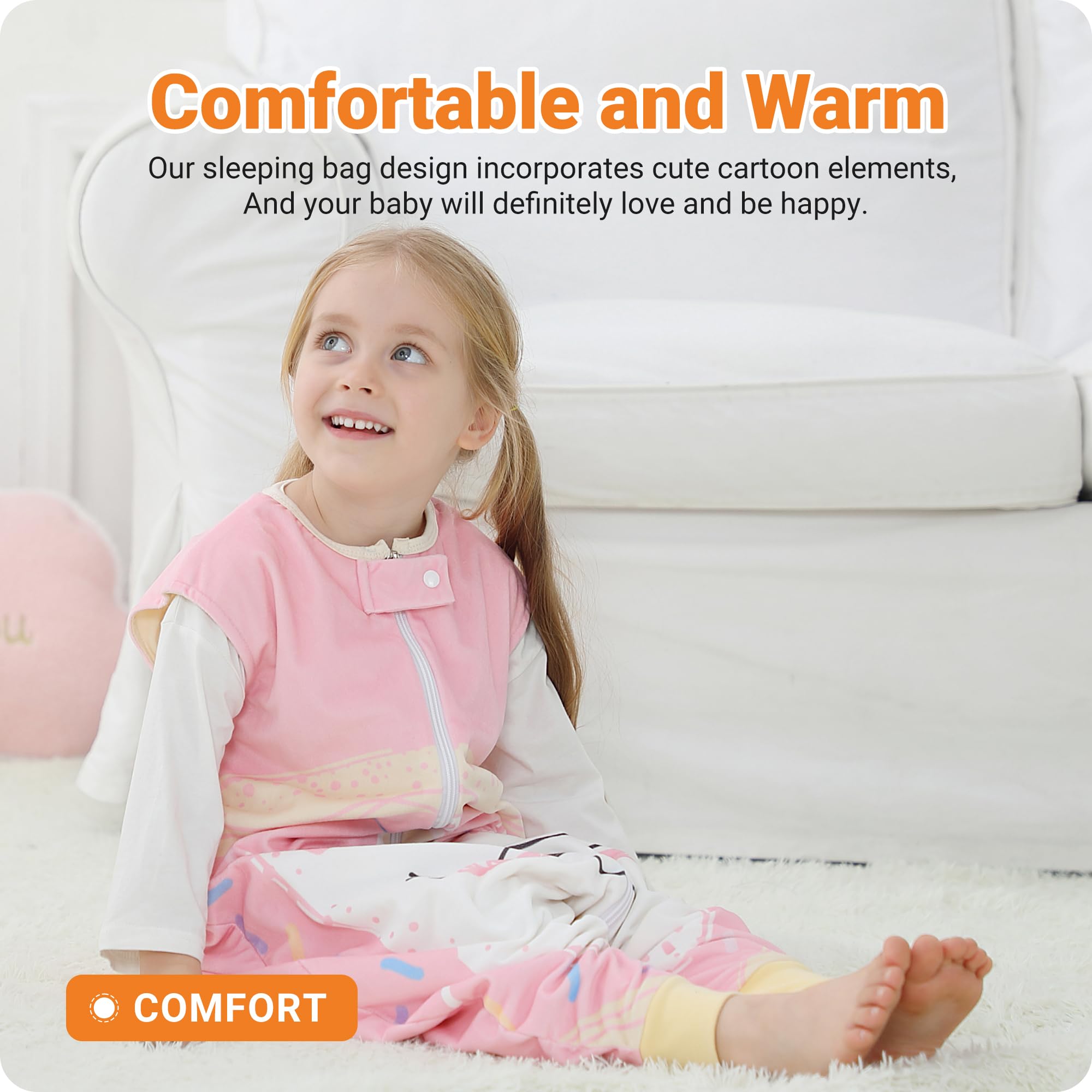 HAHASHOW 4-season unisex pink sleeping sack suitable for year-round warmth