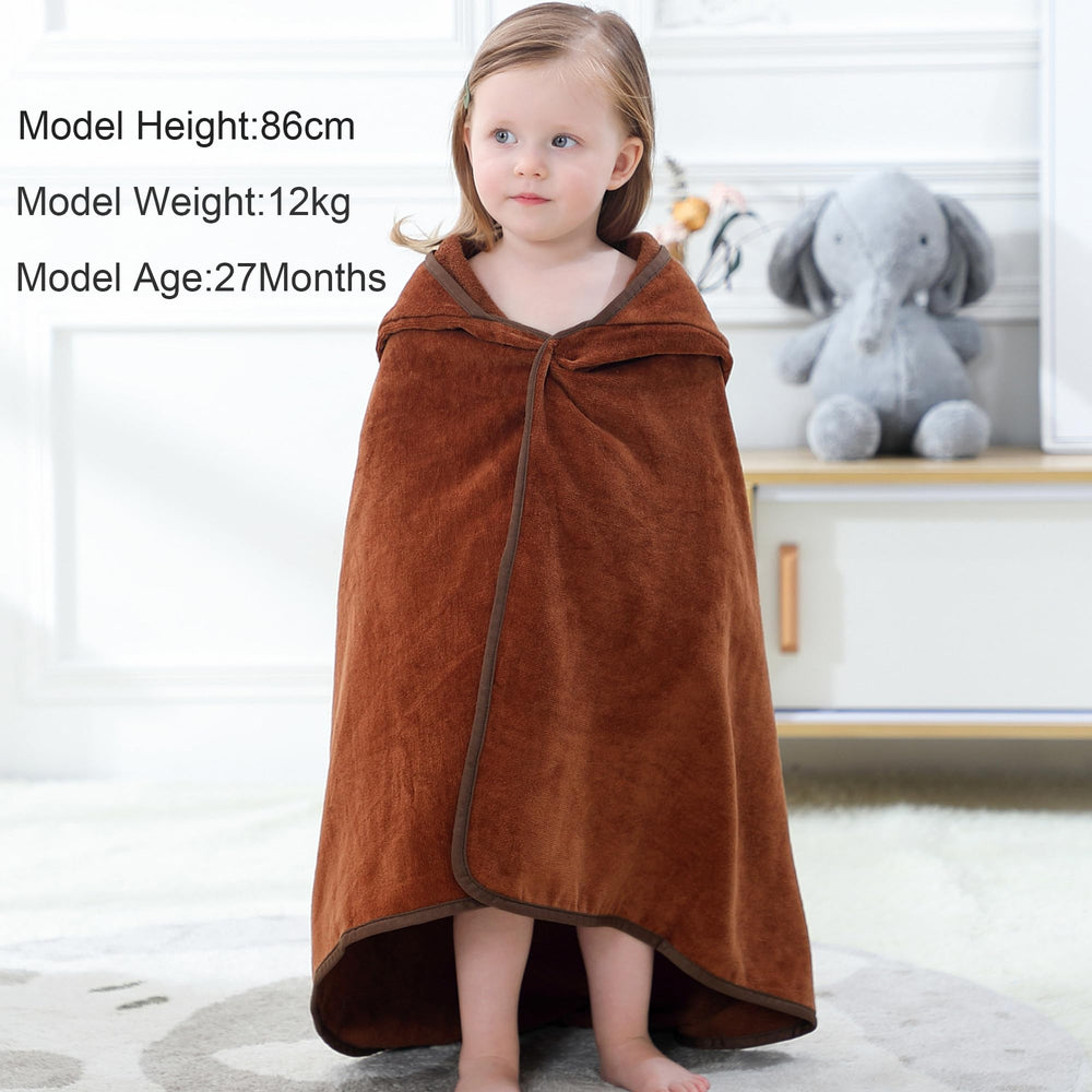 HAHASHOW 35x35 inch hooded towel with squirrel design for growing babies
