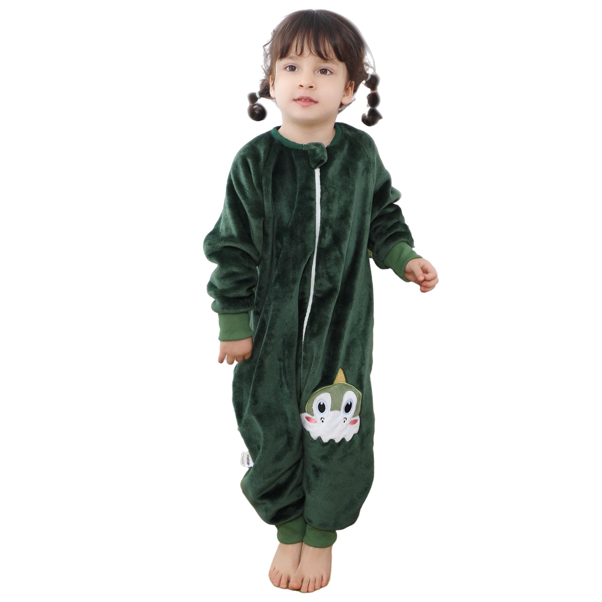 HAHASHOW baby sleeping sack with feet in green offers cozy warmth during sleep