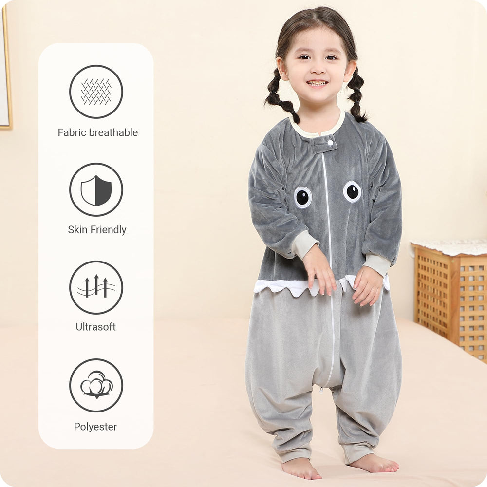 HAHASHOW sleeping bag with long sleeves provides breathable warmth for active toddlers.