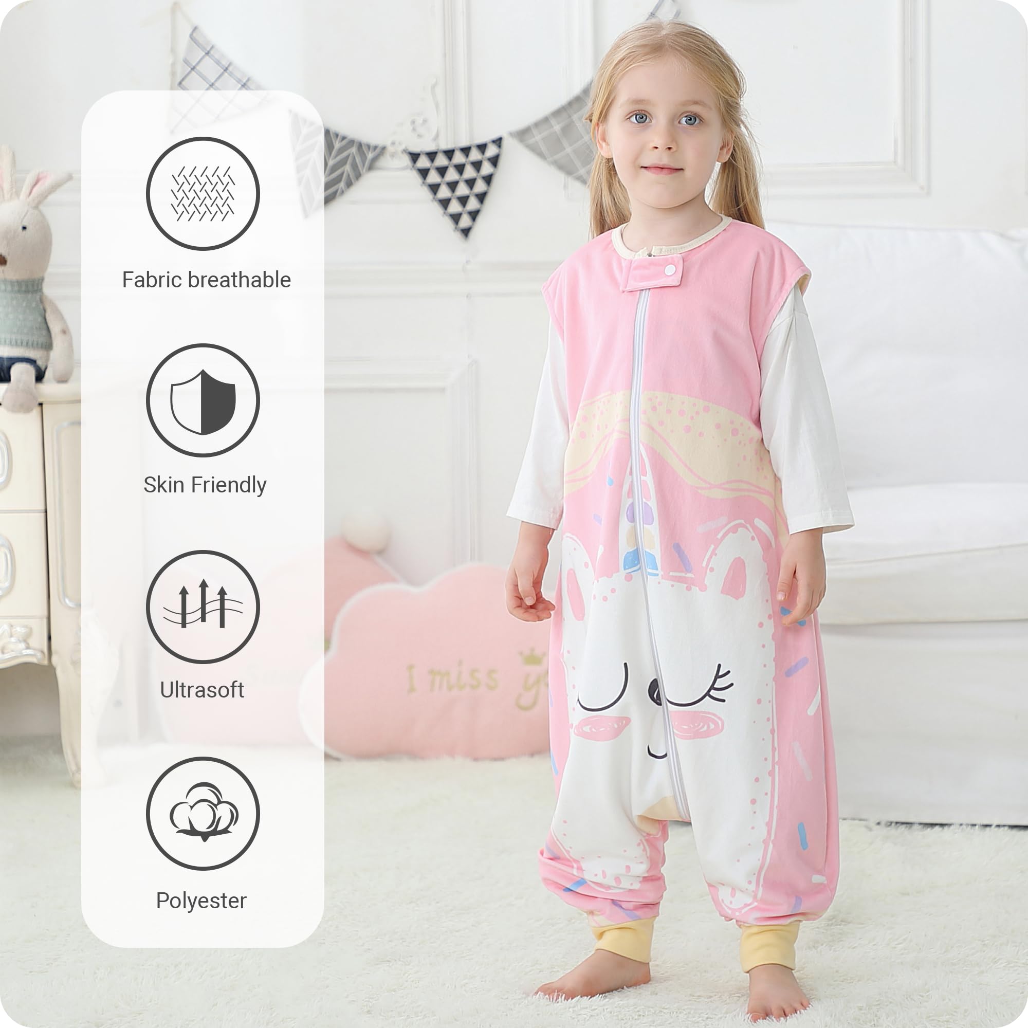 HAHASHOW sleeveless toddler sleeping bag for easy transitions and diaper changes