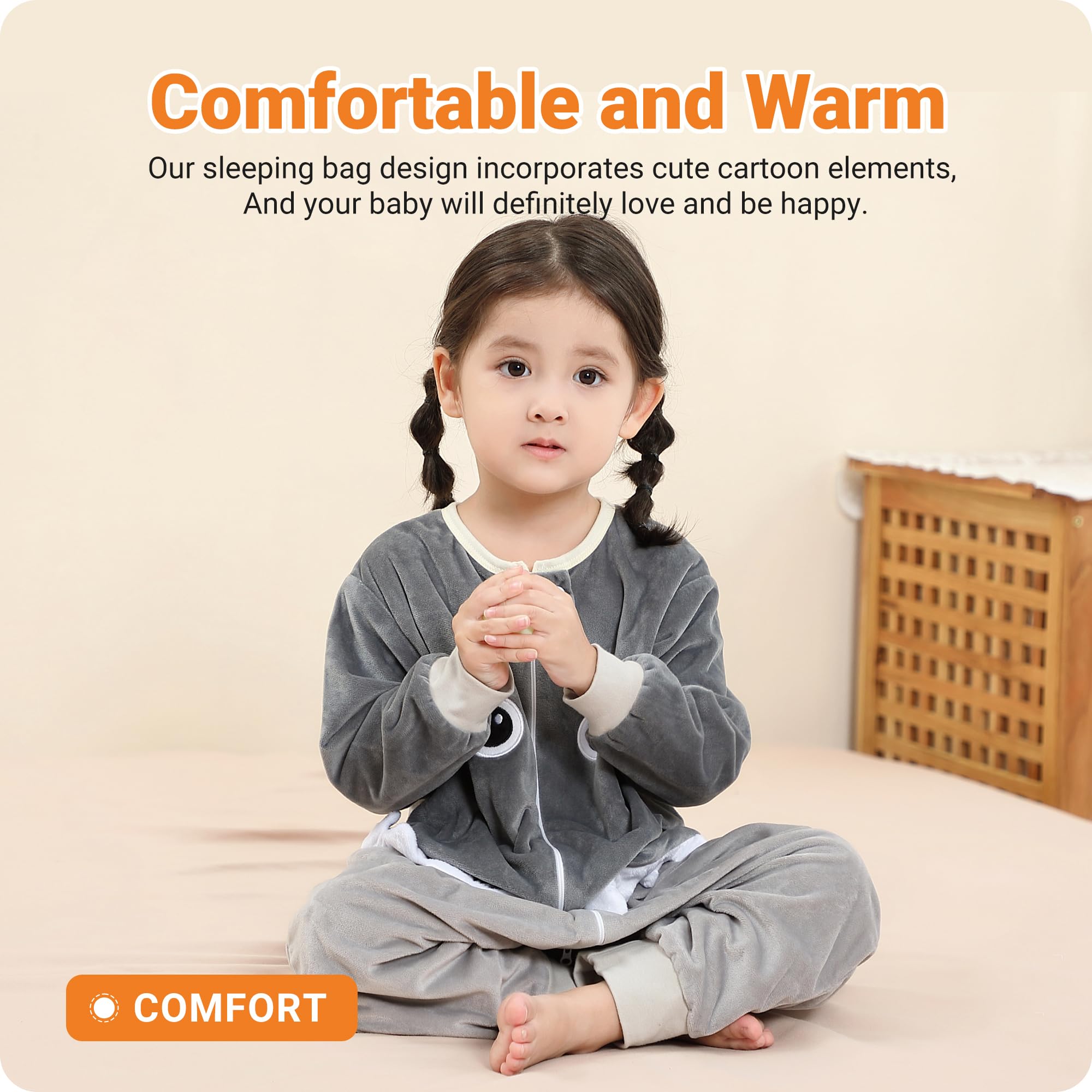 HAHASHOW top-zip protector design eases diaper changes and protects chins.