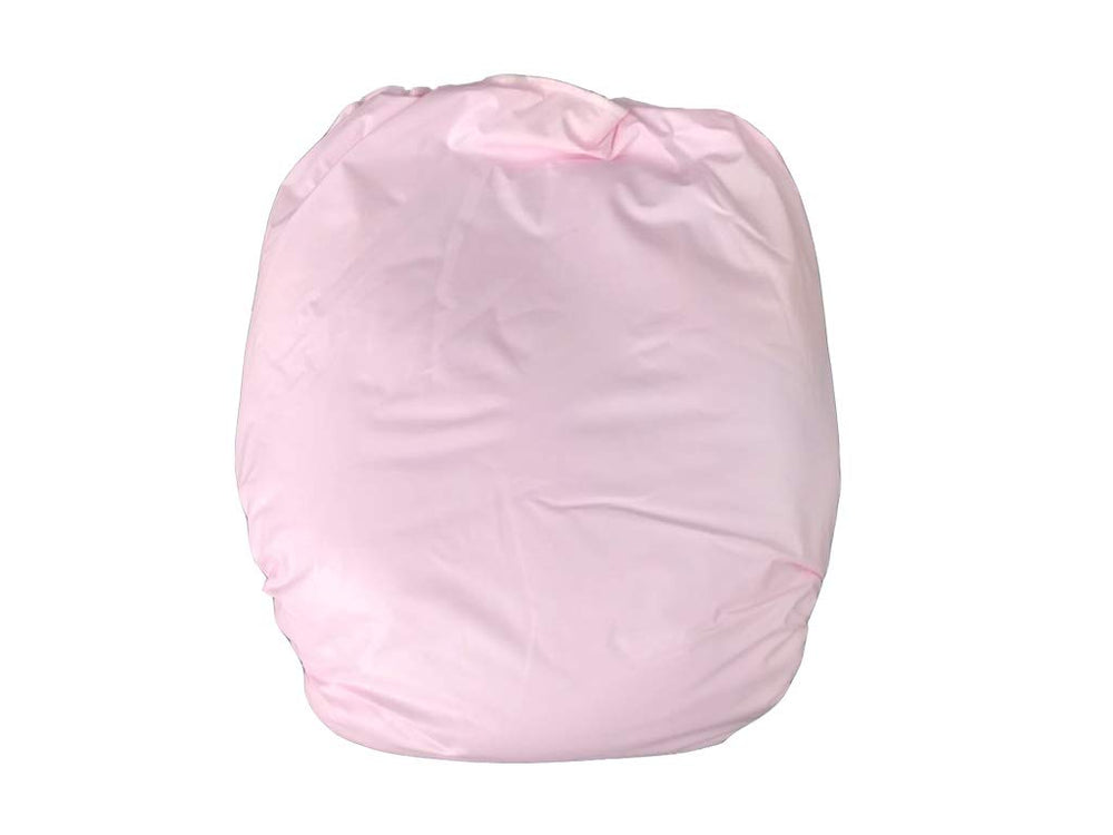 Haian AIO diaper in pink, front close-up highlighting soft flannel interior for comfort.