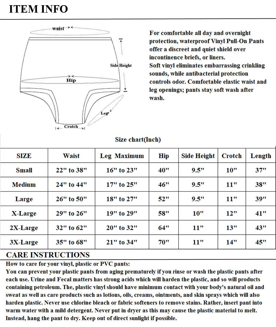 Haian adult plastic pants in 2XL size range for bulkier diapers.