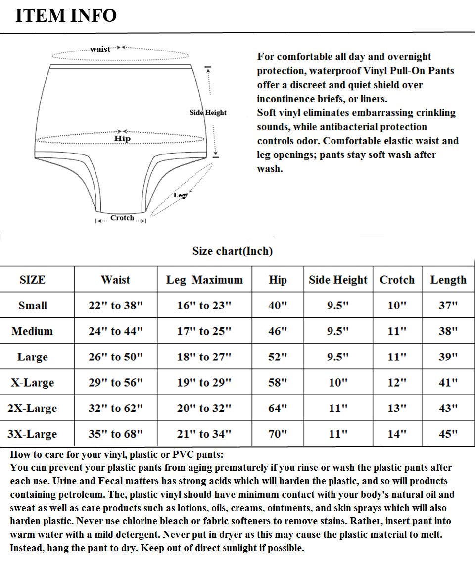 Three pack of large transparent pants ready for everyday protection.
