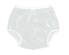 Haian pull-on plastic pants small transparent white for discreet protection and dry wear