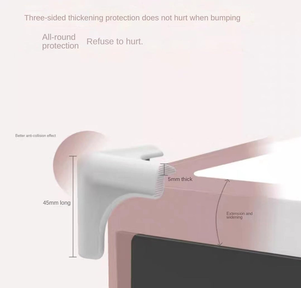 HAILANA corner protectors being installed on a table edge