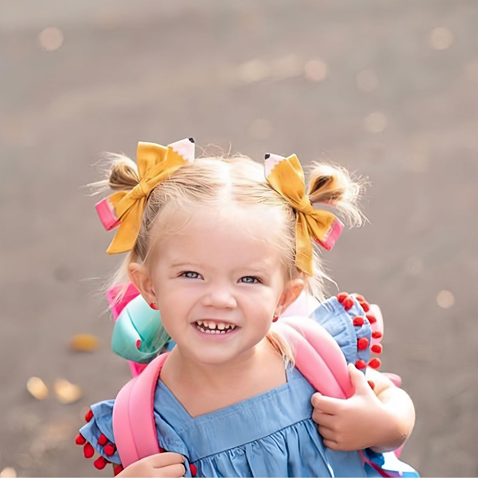HAIMITI pencil hair bow worn by child, versatile for all ages.